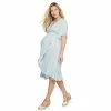 Maternity Sonoma Goods For Life® Flutter Sleeve Wrap Dress -Sonoma Clothing Store 5241695 Light Blue Stripe