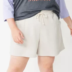 Plus Size Sonoma Goods For Life® French Terry Sweat Shorts -Sonoma Clothing Store 5241778 Cement