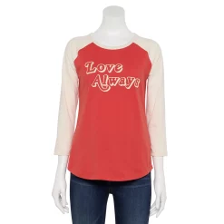 Women's Sonoma Goods For Life® Three Quarter Sleeve Baseball Graphic Tee -Sonoma Clothing Store 5242169 Love Always Red
