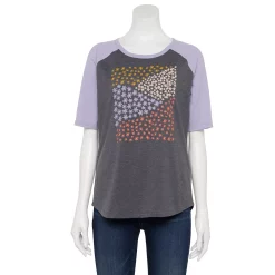 Women's Sonoma Goods For Life® Elbow Sleeve Baseball Graphic Tee 20 Women's Sonoma Goods For Life® Elbow Sleeve Baseball Graphic Tee -Sonoma Clothing Store 5242399 Gray Floral Fields