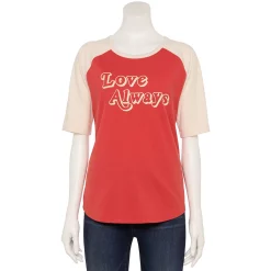 Women's Sonoma Goods For Life® Elbow Sleeve Baseball Graphic Tee 19 Women's Sonoma Goods For Life® Elbow Sleeve Baseball Graphic Tee -Sonoma Clothing Store 5242399 Love Always Red