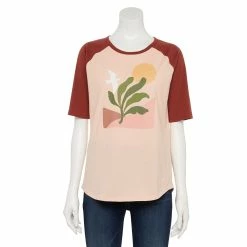 Women's Sonoma Goods For Life® Elbow Sleeve Baseball Graphic Tee 16 Women's Sonoma Goods For Life® Elbow Sleeve Baseball Graphic Tee -Sonoma Clothing Store 5242399 Peach Nature Scene