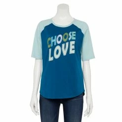 Women's Sonoma Goods For Life® Elbow Sleeve Baseball Graphic Tee 15 Women's Sonoma Goods For Life® Elbow Sleeve Baseball Graphic Tee -Sonoma Clothing Store 5242399 Teal Choose Love