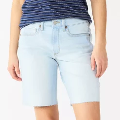 Women's Sonoma Goods For Life® High-Waist 9" Bermuda Jean Shorts 17 Women's Sonoma Goods For Life® High-Waist 9" Bermuda Jean Shorts -Sonoma Clothing Store 5244121 White Tail