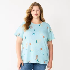 Plus Size Sonoma Goods For Life® Everyday Crewneck Tee -Sonoma Clothing Store 5259072 Blue Suns Moon