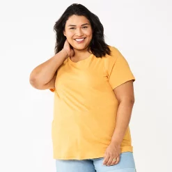 Plus Size Sonoma Goods For Life® Everyday Crewneck Tee -Sonoma Clothing Store 5259072 Orange