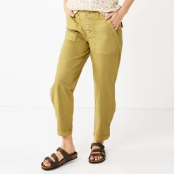 Women's Sonoma Goods For Life® Convertible Tapered-Leg High-Waisted Utility Pants -Sonoma Clothing Store 5260735 Green