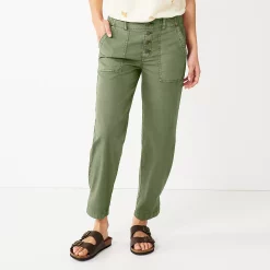 Women's Sonoma Goods For Life® Convertible Tapered-Leg High-Waisted Utility Pants -Sonoma Clothing Store 5260735 Metal Rock