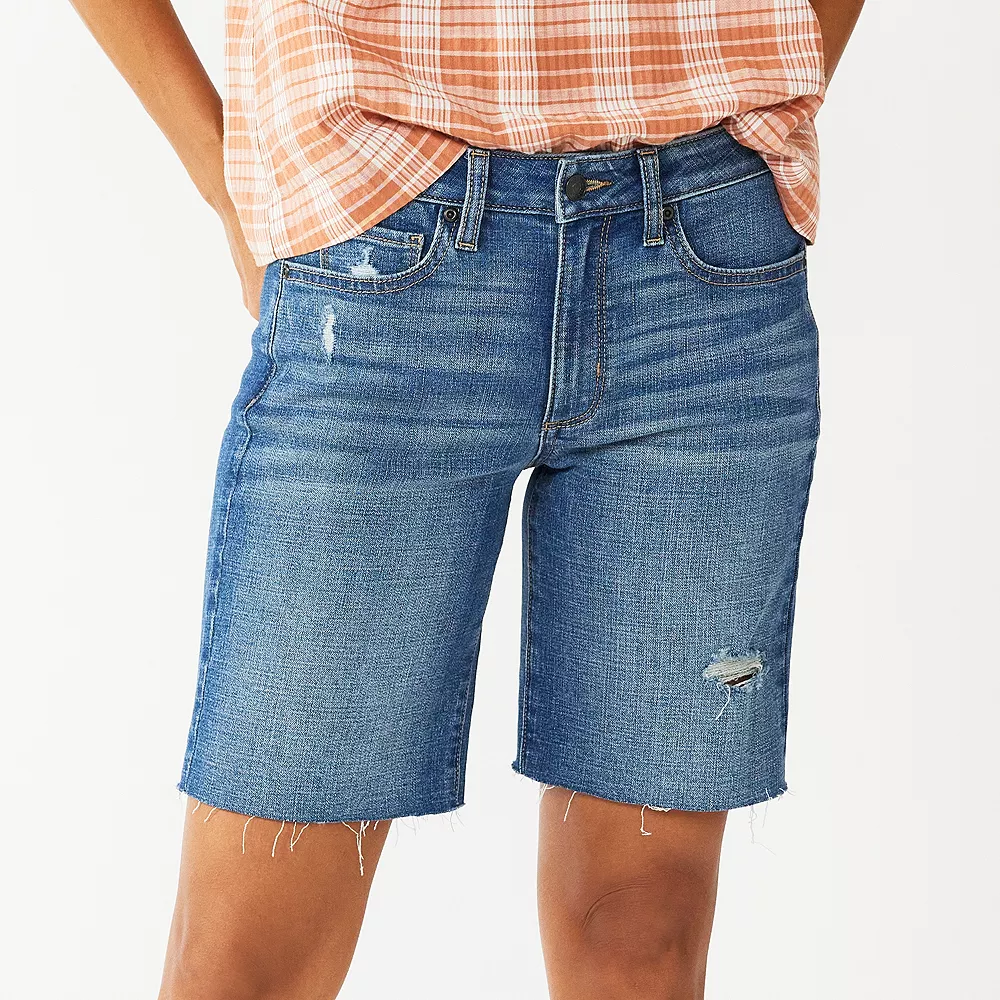 Petite Sonoma Goods For Life® High-Rise Bermuda Jean Shorts 4 Petite Sonoma Goods For Life® High-Rise Bermuda Jean Shorts - Image 2