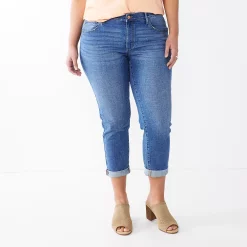 Petite Sonoma Goods For Life® Cuffed Girlfriend Jeans -Sonoma Clothing Store 5269794 Petersen