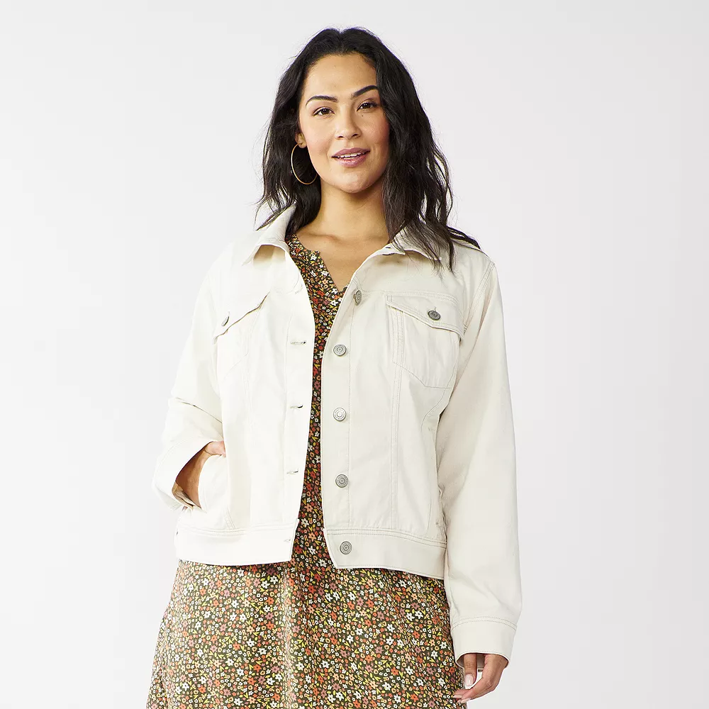 Plus Size Sonoma Goods For Life® Button Front Jean Jacket 3 Plus Size Sonoma Goods For Life® Button Front Jean Jacket