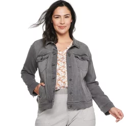 Plus Size Sonoma Goods For Life® Button Front Jean Jacket 9 Plus Size Sonoma Goods For Life® Button Front Jean Jacket -Sonoma Clothing Store 5269795 Gray Wash