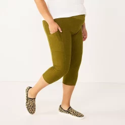 Plus Size Sonoma Goods For Life® Crossover Waist Crop Leggings 9 Plus Size Sonoma Goods For Life® Crossover Waist Crop Leggings -Sonoma Clothing Store 5271394 Odyssey Green