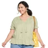 Plus Size Sonoma Goods For Life® Drop Waist Top -Sonoma Clothing Store 5272513 Akiva Green