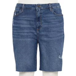 Plus Size Sonoma Goods For Life® High-Rise Bermuda Jean Shorts -Sonoma Clothing Store 5280851 Leslie