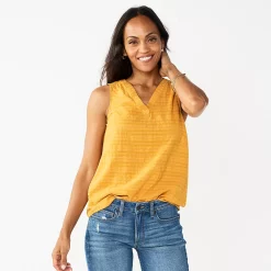 Women's Sonoma Goods For Life® V-Neck Tank -Sonoma Clothing Store 5297402 Gold