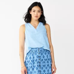 Women's Sonoma Goods For Life® V-Neck Tank -Sonoma Clothing Store 5297402 Light Blue