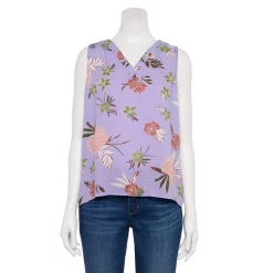 Women's Sonoma Goods For Life® V-Neck Tank -Sonoma Clothing Store 5297402 Lilac Tropical Floral