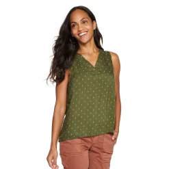 Women's Sonoma Goods For Life® V-Neck Tank -Sonoma Clothing Store 5297402 Olive Geo