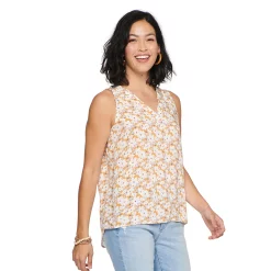 Women's Sonoma Goods For Life® V-Neck Tank -Sonoma Clothing Store 5297402 Tan Floral