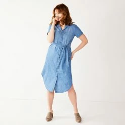 Petite Sonoma Goods For Life® Midi Shirtdress 9 Petite Sonoma Goods For Life® Midi Shirtdress -Sonoma Clothing Store 5316708 Chambray