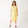 Petite Sonoma Goods For Life® Midi Shirtdress -Sonoma Clothing Store 5316708 Citron Dots