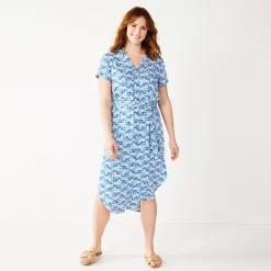 Petite Sonoma Goods For Life® Midi Shirtdress 13 Petite Sonoma Goods For Life® Midi Shirtdress -Sonoma Clothing Store 5316708 Indigo Quilt