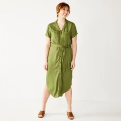 Petite Sonoma Goods For Life® Midi Shirtdress 10 Petite Sonoma Goods For Life® Midi Shirtdress -Sonoma Clothing Store 5316708 Olive