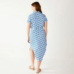 Women's Sonoma Goods For Life® Button Front Midi Shirt Dress -Sonoma Clothing Store 5345259 ALT