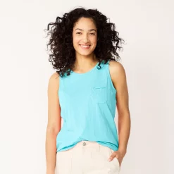 Women's Sonoma Goods For Life® High-Neck Tank -Sonoma Clothing Store 5467284 Light Blue