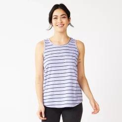 Women's Sonoma Goods For Life® High-Neck Tank -Sonoma Clothing Store 5467284 Purple Stripe