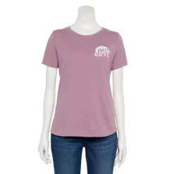 Women's Sonoma Goods For Life® Short Sleeve Graphic Tee -Sonoma Clothing Store 5480871 Mauve Love