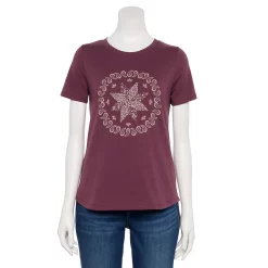 Women's Sonoma Goods For Life® Short Sleeve Graphic Tee -Sonoma Clothing Store 5480871 Plum Quilt Graphic