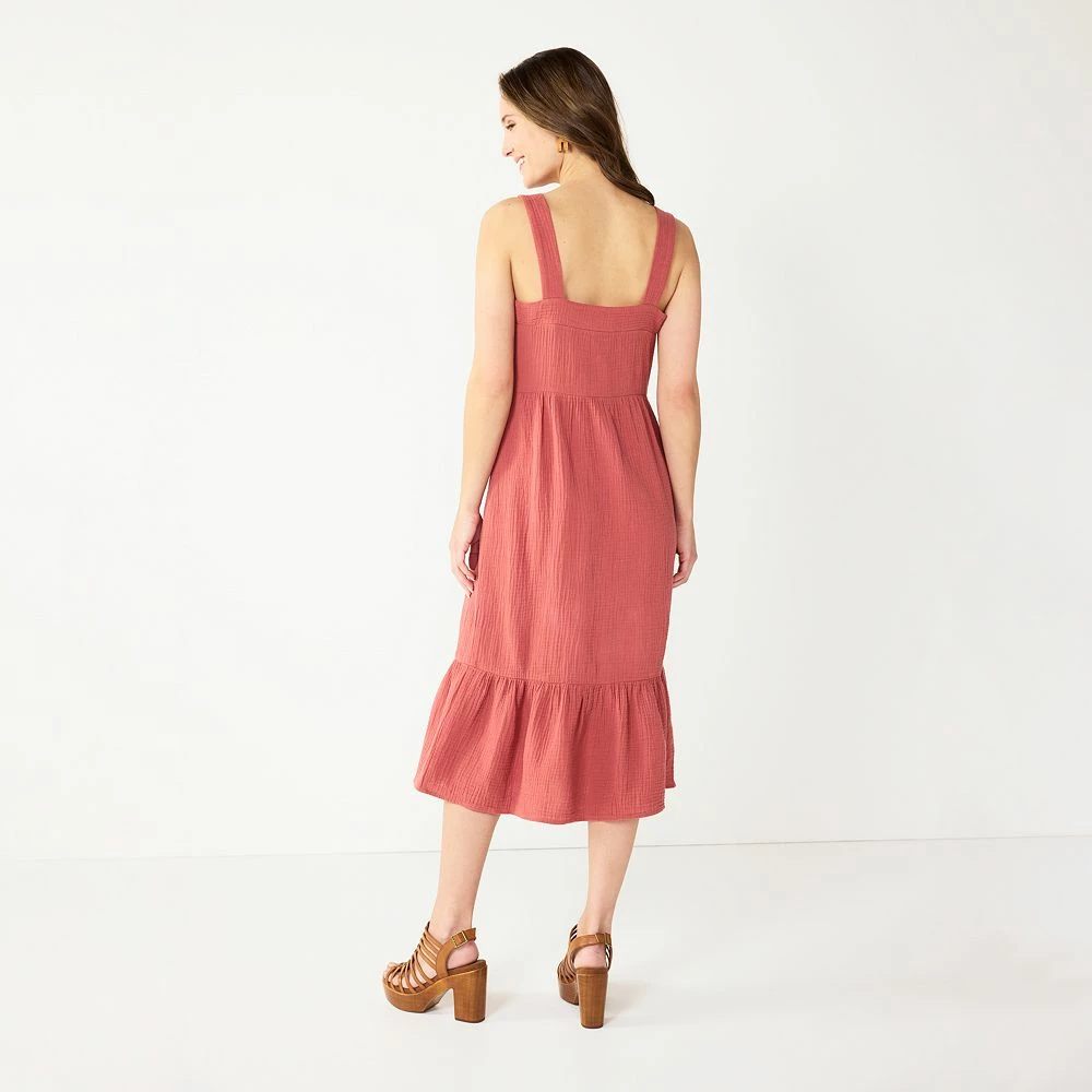 Women's Sonoma Goods For Life® x Lauren Lane Button Front Flounce Dress 5 Women's Sonoma Goods For Life® x Lauren Lane Button Front Flounce Dress - Image 3