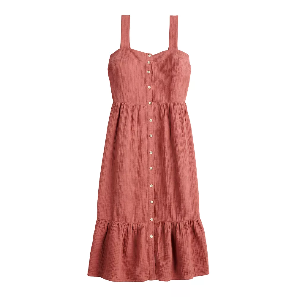 Women's Sonoma Goods For Life® x Lauren Lane Button Front Flounce Dress 7 Women's Sonoma Goods For Life® x Lauren Lane Button Front Flounce Dress - Image 5