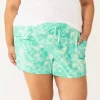 Plus Size Sonoma Goods For Life® Pajama Shorts -Sonoma Clothing Store 5490355 Aqua Sky
