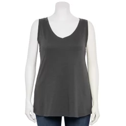 Plus Size Sonoma Goods For Life® V-Neck Swing Tank -Sonoma Clothing Store 5497118 Storm Abyss