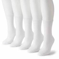 Women's Sonoma Goods For Life® 5 Pack Plain Knit Crew Socks -Sonoma Clothing Store 5497544 White