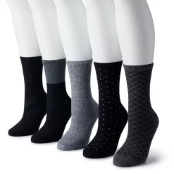 Women's Sonoma Goods For Life® 5-Pack Geo Crew Socks -Sonoma Clothing Store 5497546 Black Multi