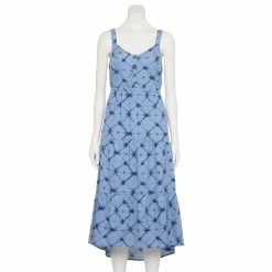 Women's Sonoma Goods For Life Tiered Midi Dress -Sonoma Clothing Store 5504040 Blue Dye