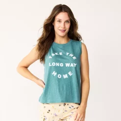 Women's Sonoma Goods For Life® Muscle Graphic Tank -Sonoma Clothing Store 5504455 Blue Long Way Home