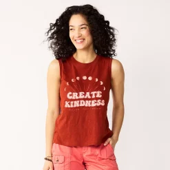 Women's Sonoma Goods For Life® Muscle Graphic Tank -Sonoma Clothing Store 5504455 Chili Create Kindness