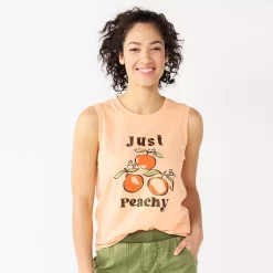 Women's Sonoma Goods For Life® Muscle Graphic Tank -Sonoma Clothing Store 5504455 Just Peachy