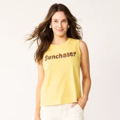 Women's Sonoma Goods For Life® Muscle Graphic Tank -Sonoma Clothing Store 5504455 Sunchaser Yellow