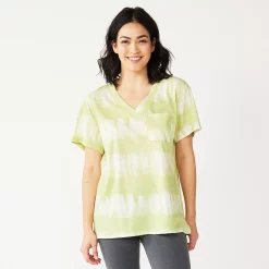 Women's Sonoma Goods For Life® Tunic Tee -Sonoma Clothing Store 5508079 Lime Tie Dye