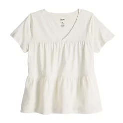 Women's Sonoma Goods For Life® Tiered V-Neck Top -Sonoma Clothing Store 5508144 ALT5