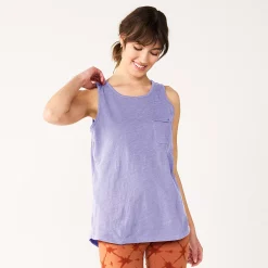 Petite Sonoma Goods For Life® High-Neck Pocket Tank -Sonoma Clothing Store 5508897 Leland Purple