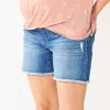 Maternity Sonoma Goods For Life® Side Panel Frayed Hem Jean Shorts -Sonoma Clothing Store 5509952 Medium Wash