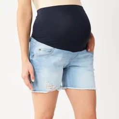Maternity Sonoma Goods For Life® Over-The-Belly Panel Jean Shorts -Sonoma Clothing Store 5514842 ALT2
