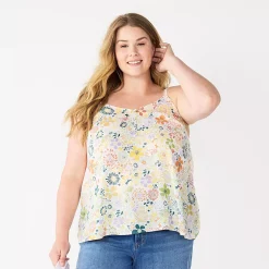 Plus Size Sonoma Goods For Life® Swing Tank -Sonoma Clothing Store 5514853 Mint Bloom